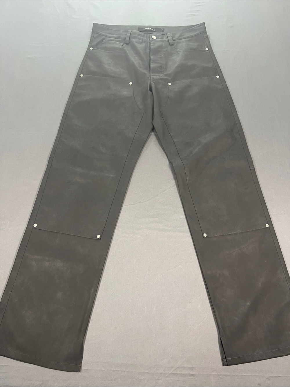 Black Cargo Pants with Rivet Accents - Men's